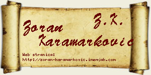 Zoran Karamarković vizit kartica